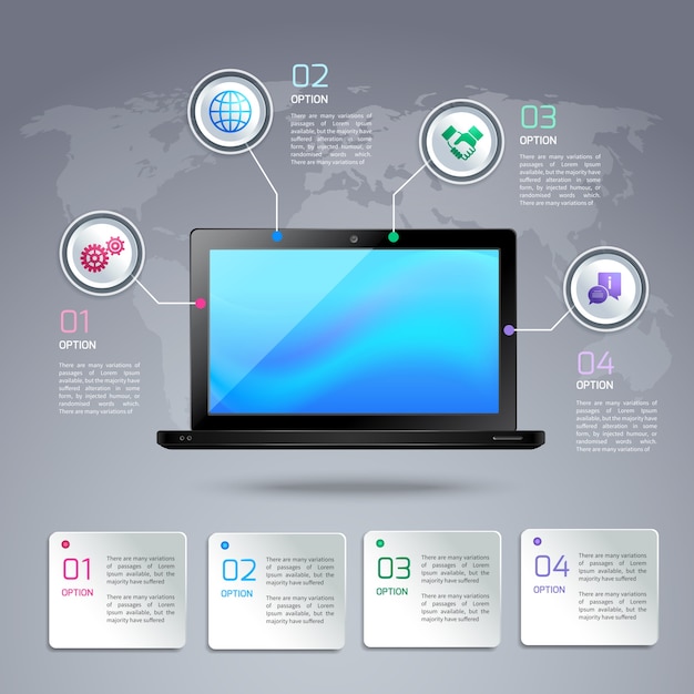 Premium Vector | Laptop infographic template