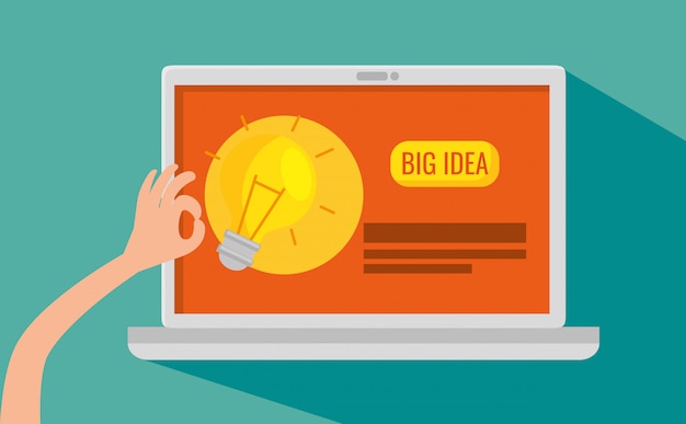 Laptop technology with website business strategy Free Vector