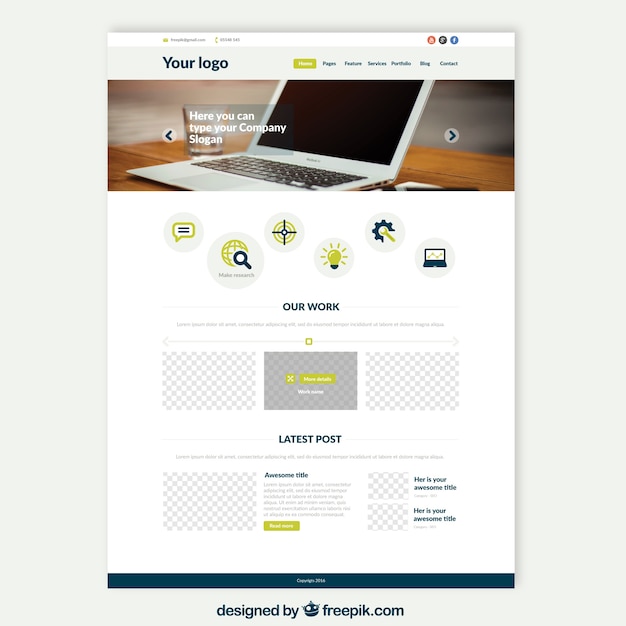 Download Free Vector | Laptop website template