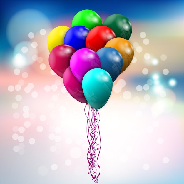 Download Large bundle of colored balloons | Premium Vector