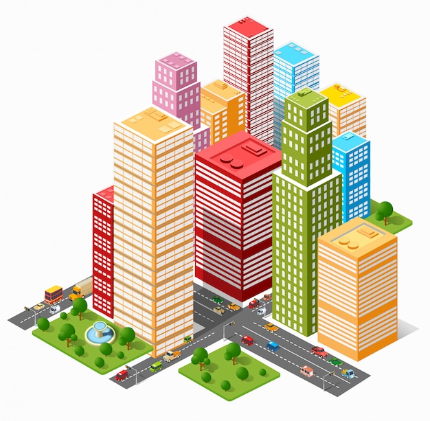 Premium Vector | A large set of isometric urban objects. a set of urban ...