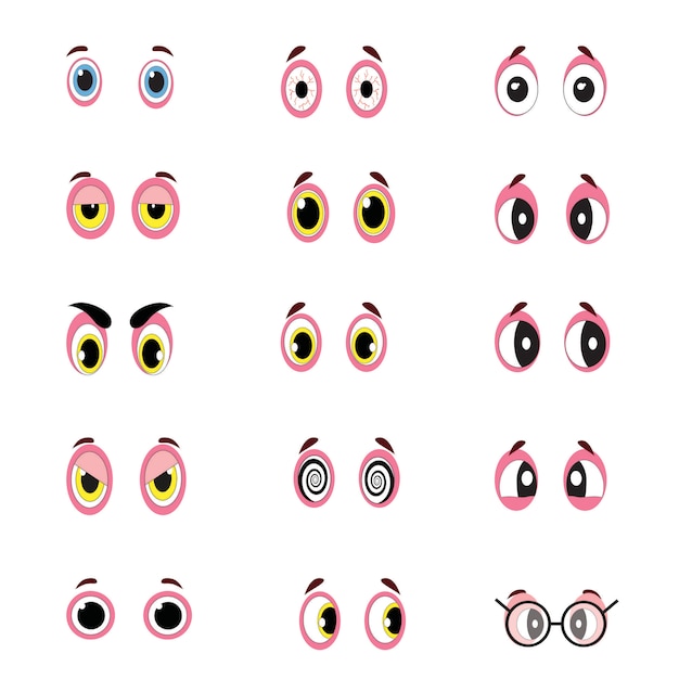 Premium Vector | Large set of people cartoon eyes depicting a variety ...