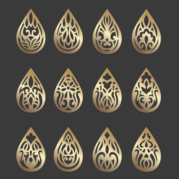 Download Laser cut teardrop earring design. ornate pendant template ...