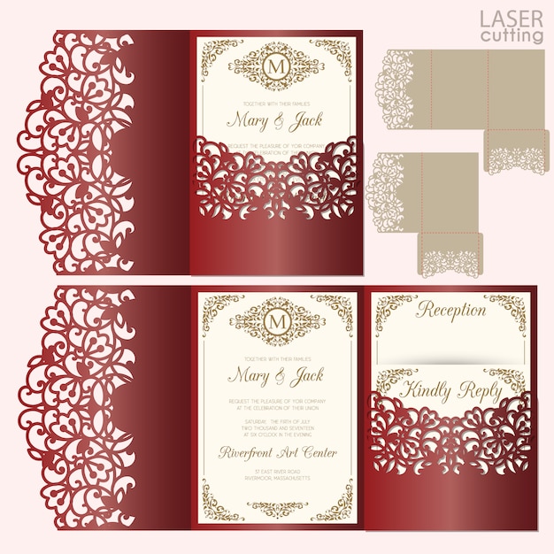 Download Laser cut wedding card template. invitation envelope ...