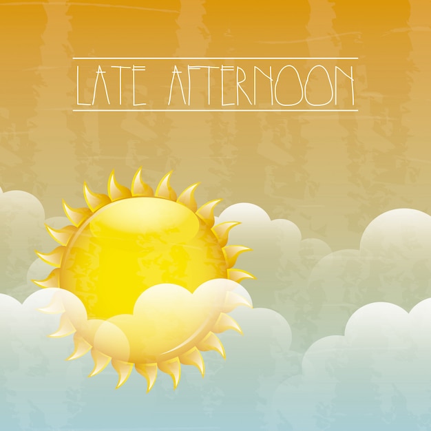 Premium Vector Late Afternoon Over Sky Background Vector Illustration
