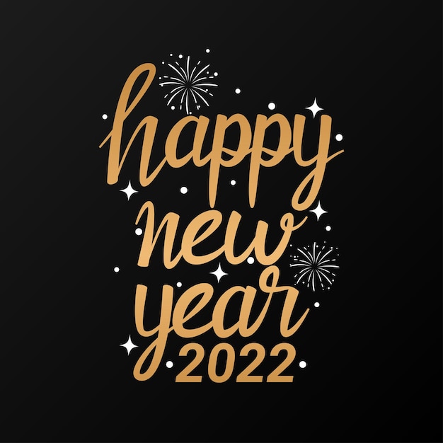 Premium Vector | Latering happy new year 2022 vcktor art and illustration