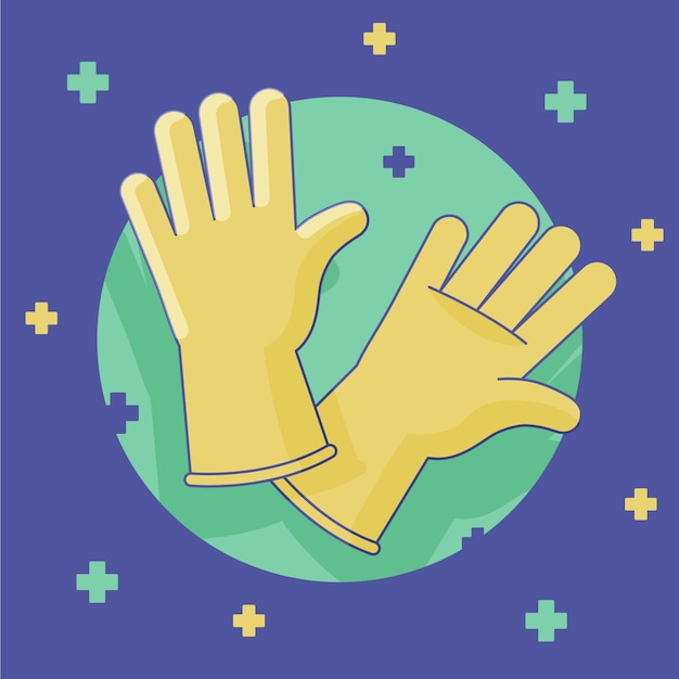 Download Latex yellow gloves for personal protection | Free Vector