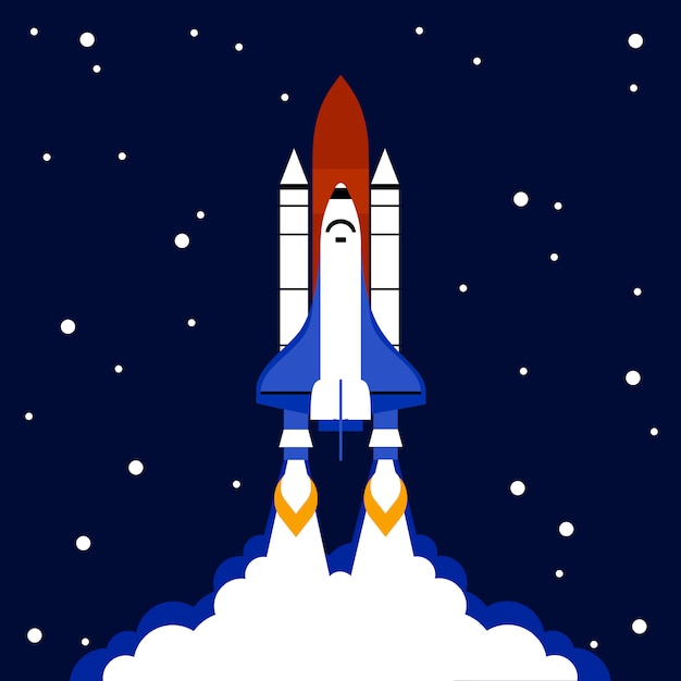 Launch concept space rocket background Free Vector