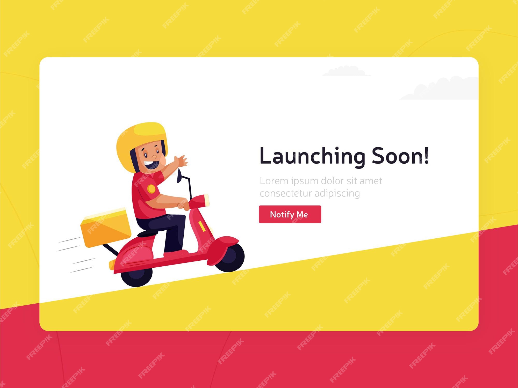 Premium Vector Launching soon landing page template