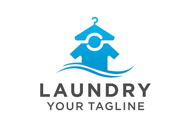 Premium Vector | Laundry logo with t-shirt shapes logo design