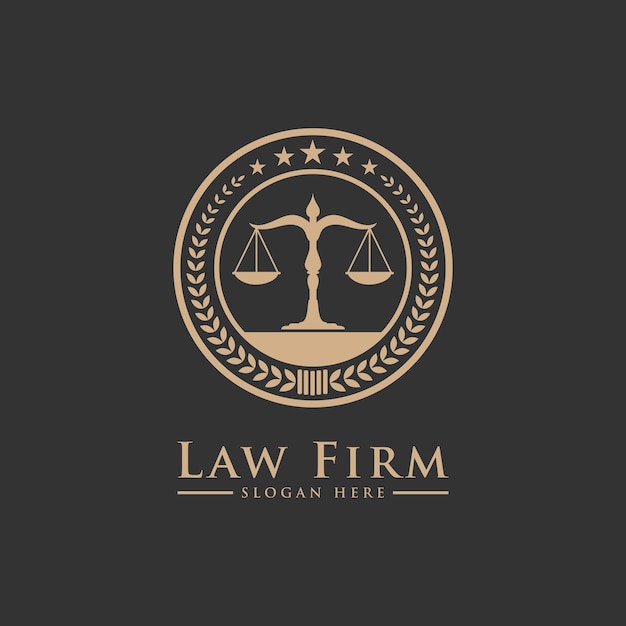Law firm lawyer services, luxury vintage crest logo Premium Vector