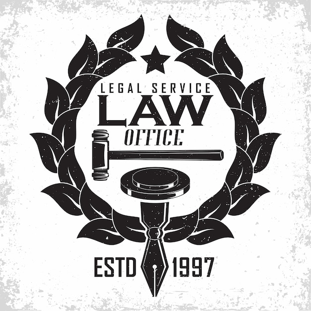 Premium Vector | Law firm logo design emblem of lawyer agency or notary