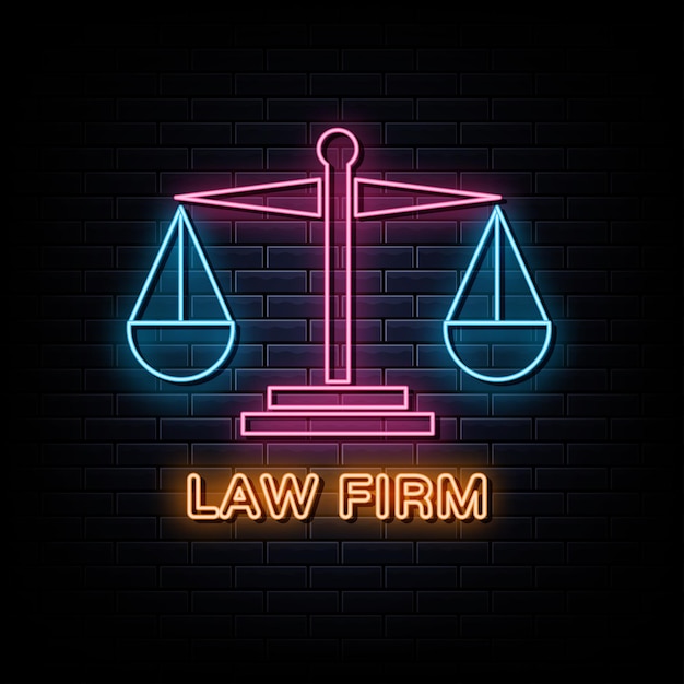 Premium Vector Law Firm Neon Logo Neon Sign And Symbol