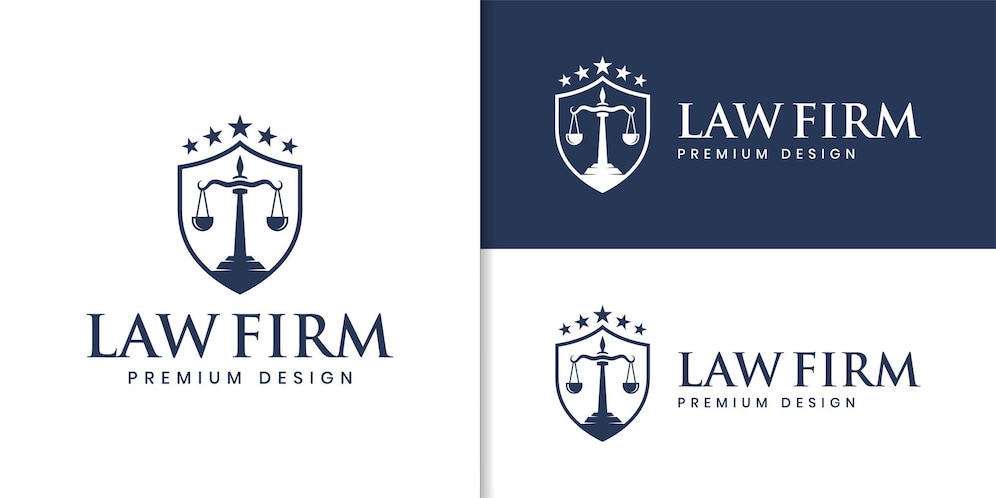  Lawyer attorney advocate logo with shield symbol linear style for law firm company identity logo Pr