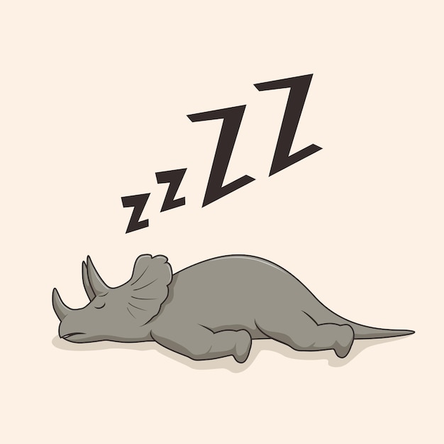 Premium Vector | Lazy dinosaur triceratops sleeping cartoon