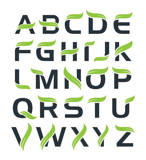 premium-vector-leaf-alphabet