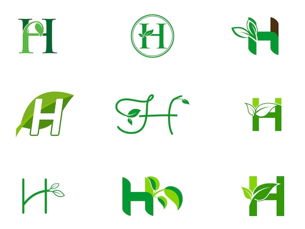 Download Free Leaf Initials H Logo Set Premium Vector Use our free logo maker to create a logo and build your brand. Put your logo on business cards, promotional products, or your website for brand visibility.
