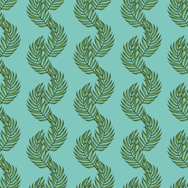 Leaf palms pattern. tropical seamless pattern with palm leaves. exotic leaves. Premium Vector