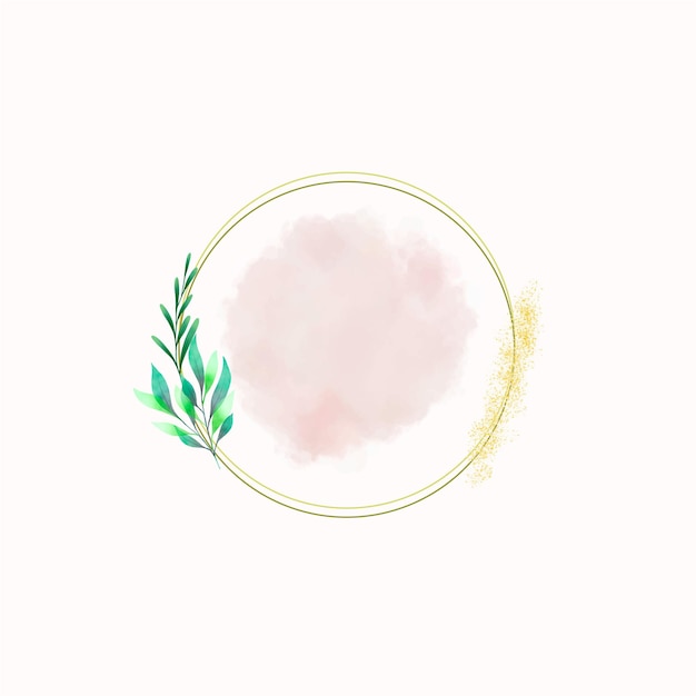 Premium Vector | Leaf with round frame a