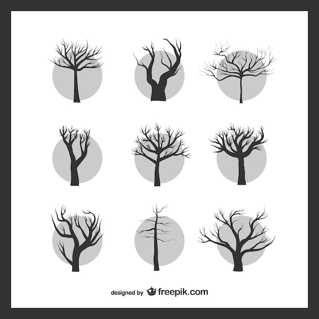 Free Vector | Leafless trees pack