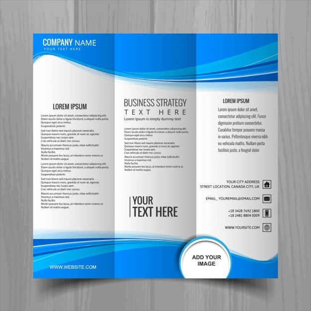 Free Vector | Leaflet with blue shapes