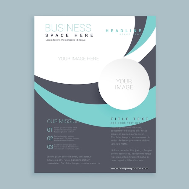 Free Vector | Leaflet with circles and wavy shapes