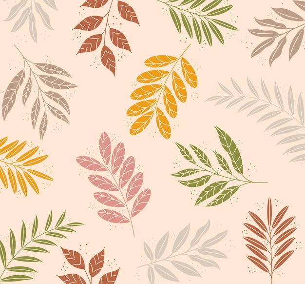 Premium Vector | Leafs plants boho style background