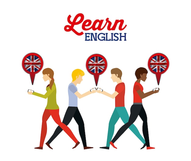 Download Learn english design | Premium Vector