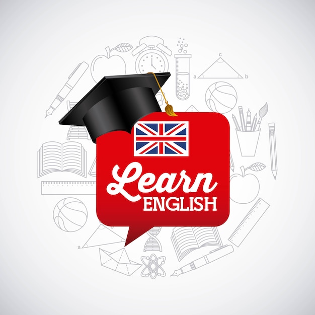 Download Learn english design | Premium Vector
