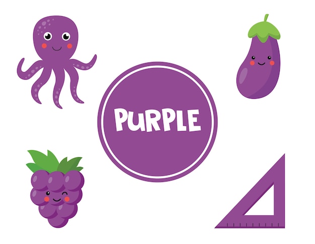 Premium Vector Learning Colors For Kids Purple Color Different