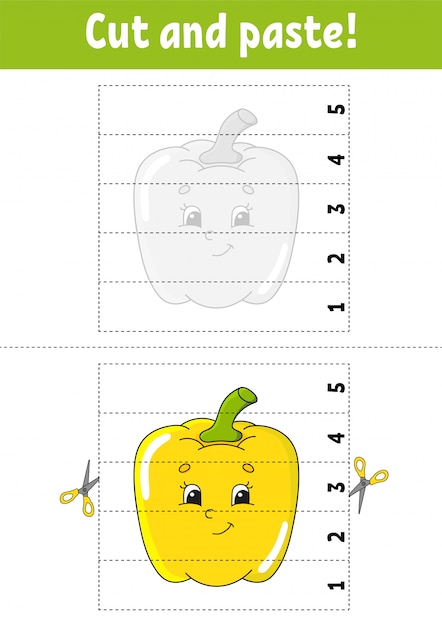 learning numbers 1 5 cut and glue pepper character education