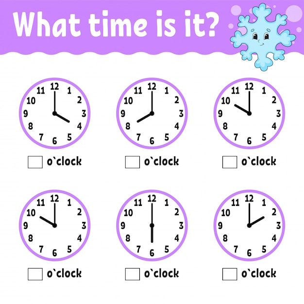 learning time on the clock educational activity worksheet for kids and