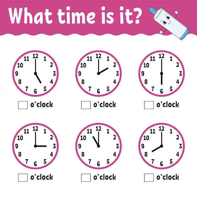 premium vector learning time on the clock worksheet