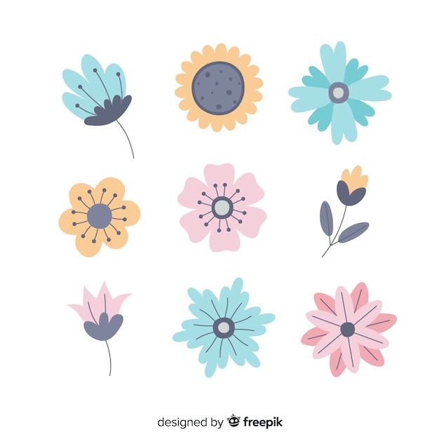 Leaves and flowers collection | Free Vector