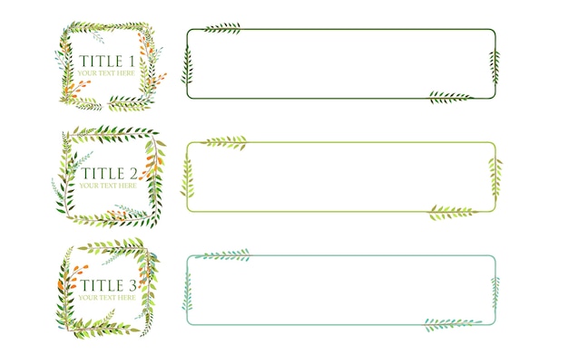 Leaves frame infographic vector with three titles Premium Vector