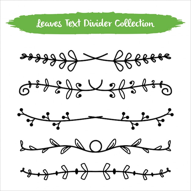 Download Premium Vector | Leaves text divider collection