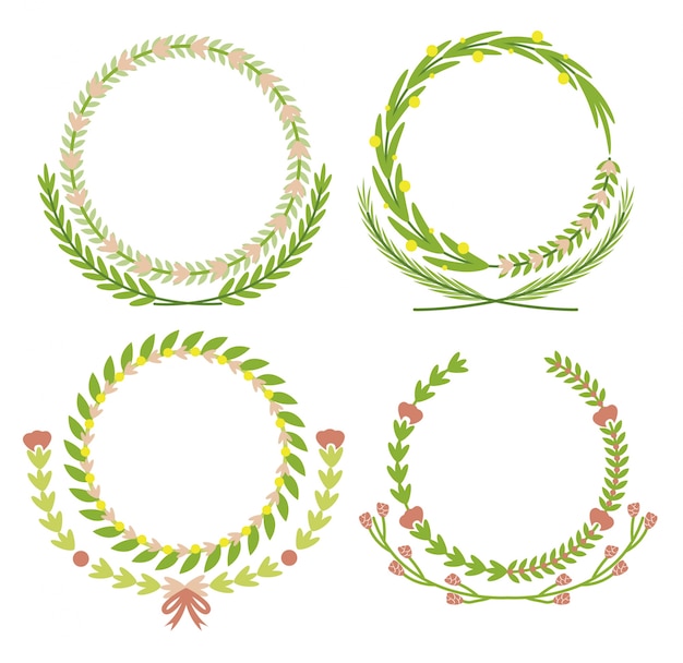 Leaves wreath collection | Free Vector