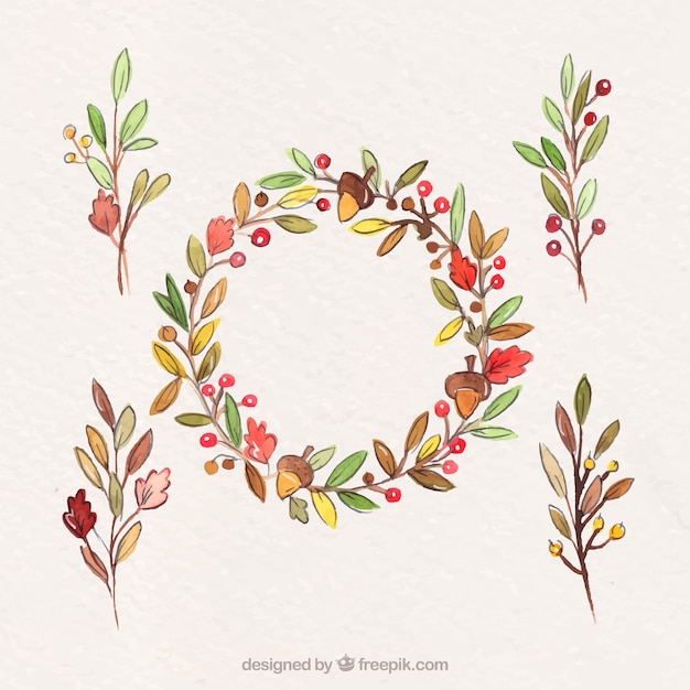 Leaves wreath design | Free Vector