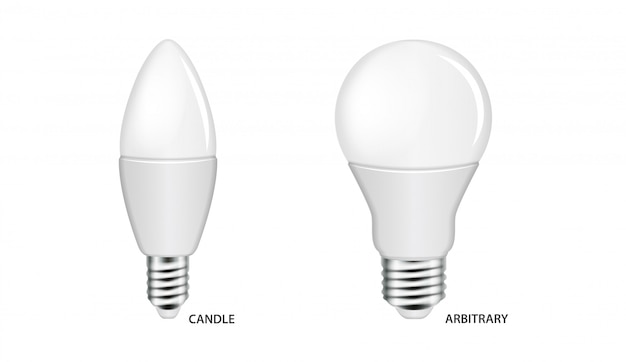 Download Premium Vector | Led light bulb mock up set. realistic ...