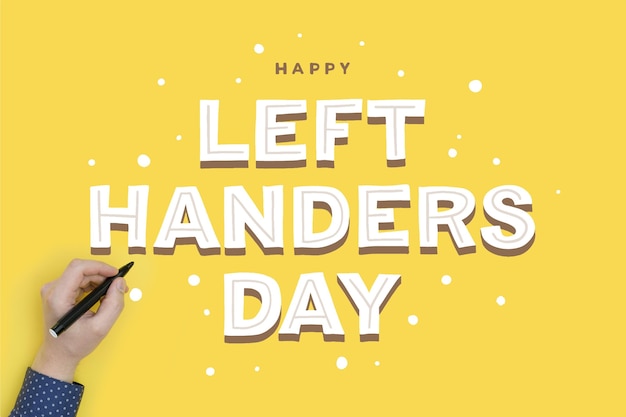 Left handers day lettering | Free Vector