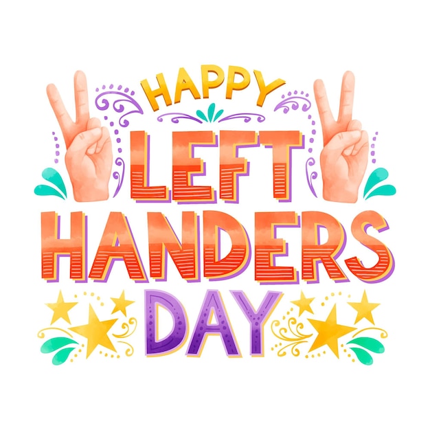 Free Vector Left handers day lettering