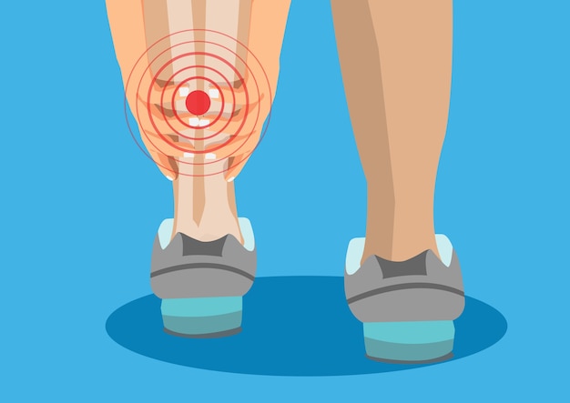 Премиум векторы | Боль в ногах с травмой и мышечной судорогой.