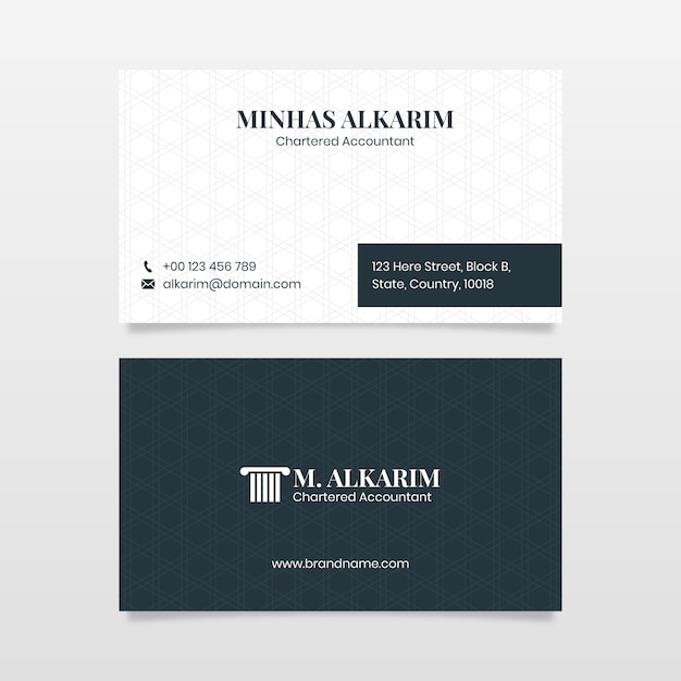 Legal law firm style minimal business card   template Premium Vector