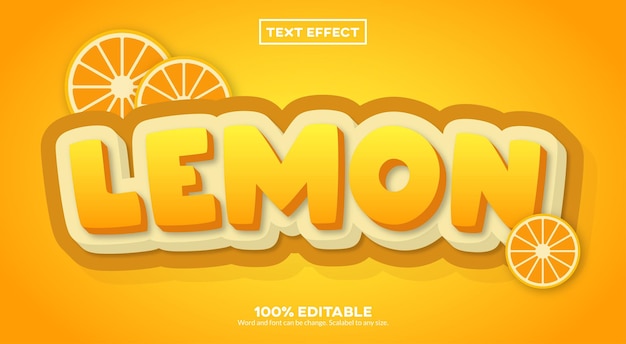 Premium Vector | Lemon 3d text effect