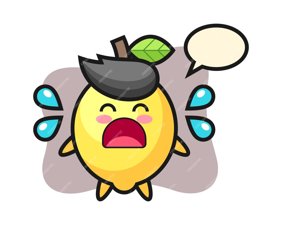 Premium Vector | Lemon cartoon illustration with crying gesture