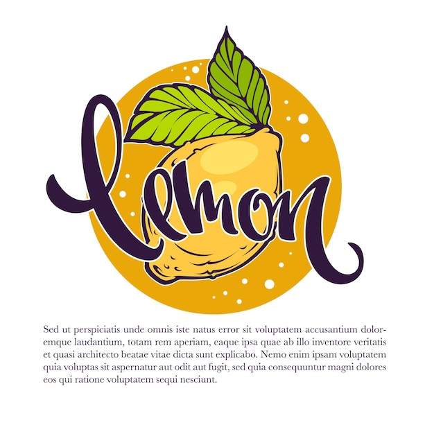 Lemon drinks illustration for your label, emblem, sticker, logo Premium Vector
