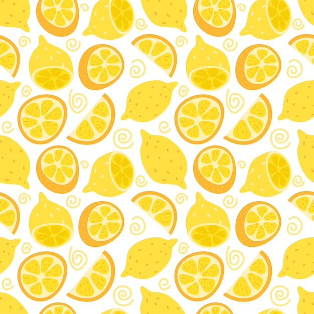 Premium Vector | Lemon and orange seamless pattern