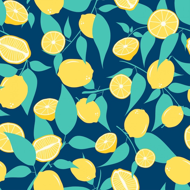 Lemon seamless pattern Vector | Premium Download