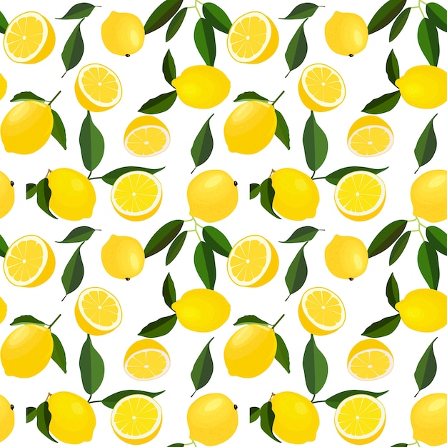 Premium Vector | Lemons seamless pattern