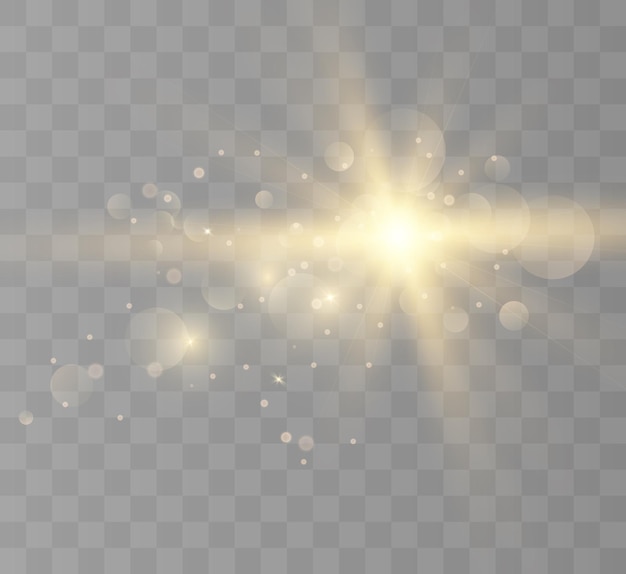 Premium Vector | Lens flare light effect flash blinks with beams and ...